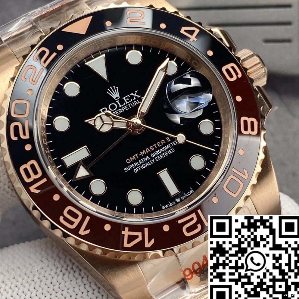 Rolex Factory GMT Dial 126715CHNR-0001 II Rose Master Gold Black GM 0904